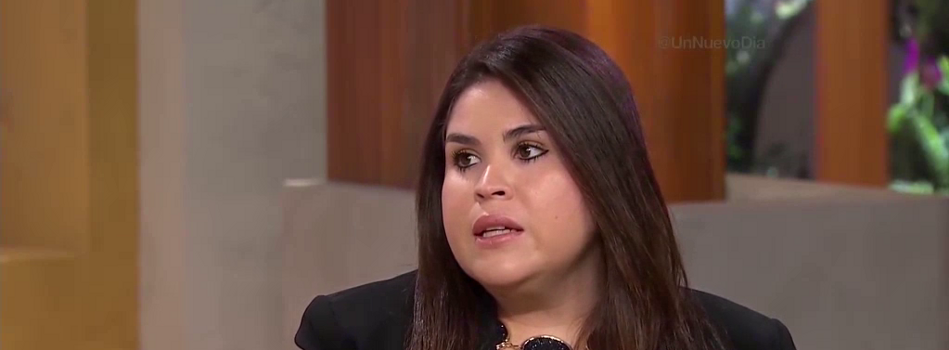 Morella Aguado in a television interview