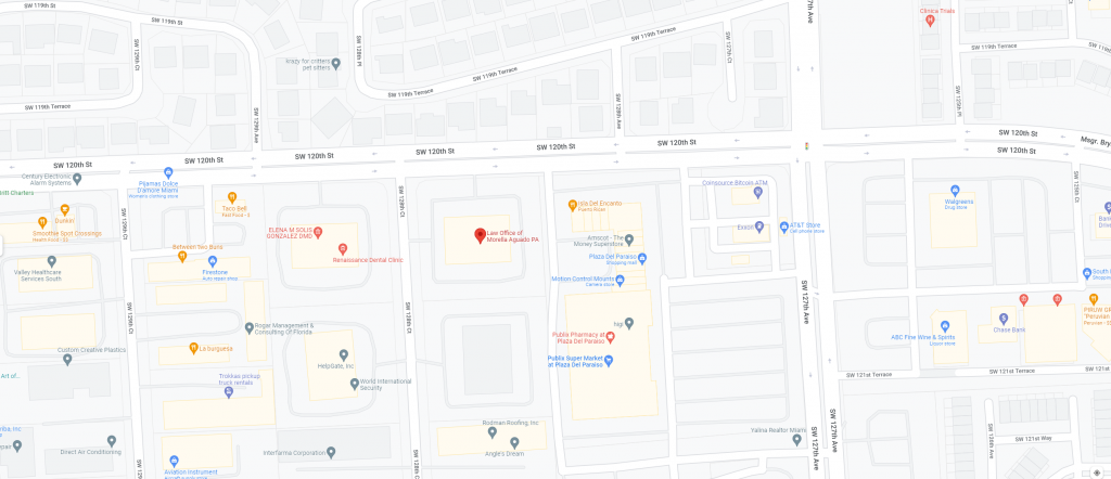 Office area map in Miami